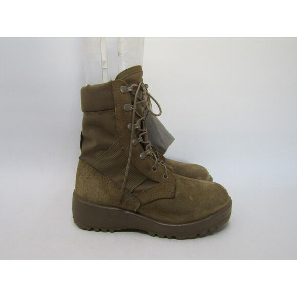 Mens Size 5.5 W Tan Suede Laces Tatical Military Combat Boots main image 11